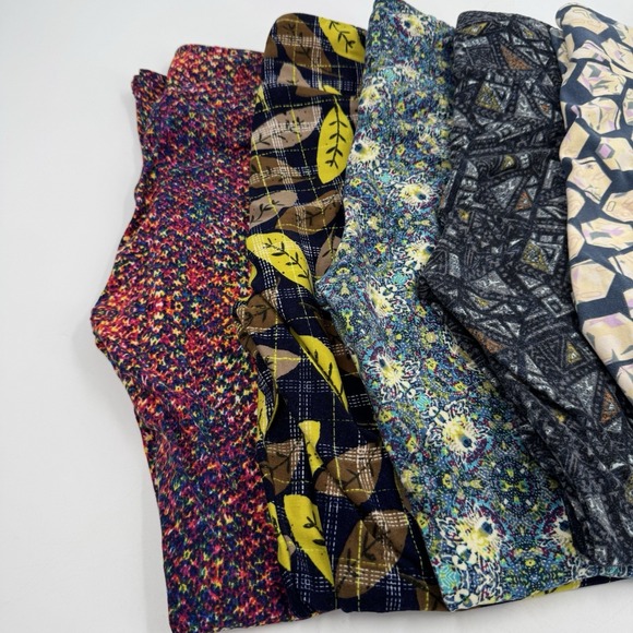 LuLaRoe OS One Size Leggings‎ Womens Stretch Soft Knit Multi Color Lot Of 6 - Picture 2 of 6